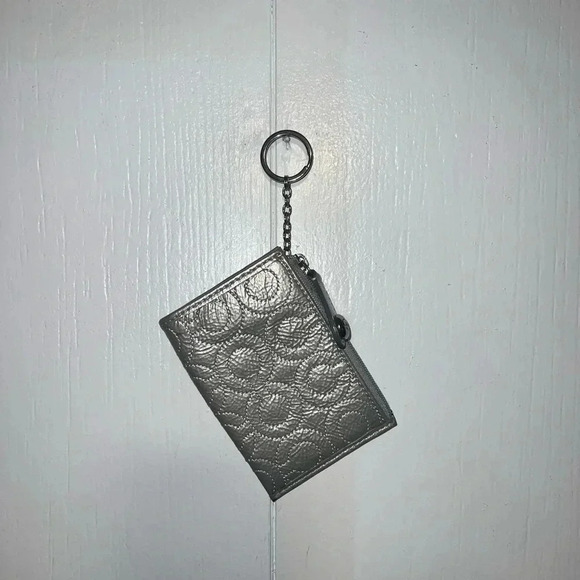 Metallic Coach Small Key Chain Wallet Silver - Picture 2 of 7